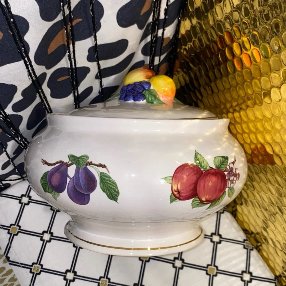 VINTAGE 1980 TELEFLORA FRUIT CERAMIC SERVING BOWL
